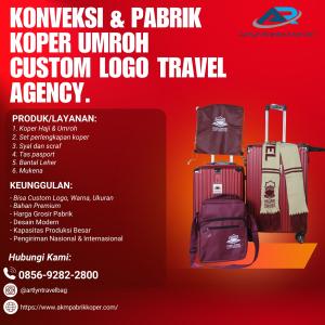 TERBAIK! WA: 0856-9282-2800, Jual Koper Umroh Custom Logo Travel Cirebon, AKM