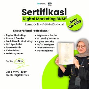 TERPERCAYA! HUB: 0851-9493-4019, Sertifikasi Digital Marketing Tuban
