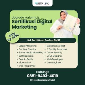 NAIK KELAS,Sertifikasi Digital Marketing BNSP Bangkalan