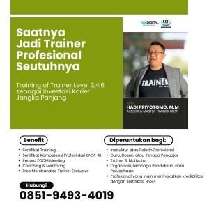 AHLI! HUB: 0851-9493-4019, Sertifikasi TOT BNSP Level 4 Sampang