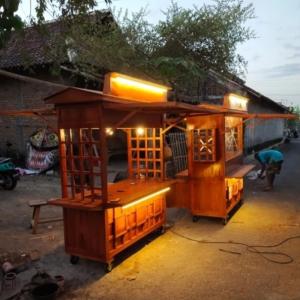 Preloved Gerobak kayu booth Jepang angkringan takoyaki dimsum dll