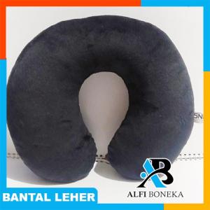 Pembuatan Bantal leher Polos Dewasa Warna Hitam Bahan Velboa Lembut