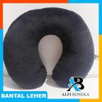 Pembuatan Bantal Leher Bahan Velboa - Bantal Leher Dewasa Warna Biru Tua - Hitam