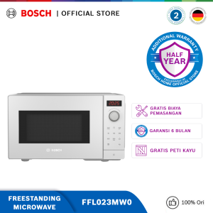Bosch FFL023MW0 Freestanding Microwave, White - with AutoPilot7 Series 2