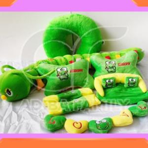 Pembuatan Paket Bantal Mobil dan bantal leher - Bantal sandar Mobil - Hijau