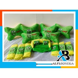 Pembuatan Bantal sandar Mobil set murah - bantal mobil 13in1 boneka luc - Hijau