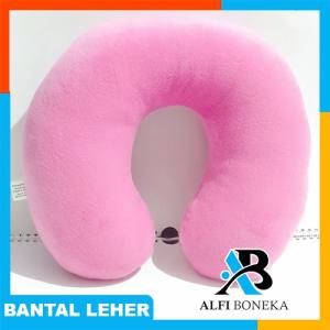 Pembuatan Bantal Leher Polos Velboa SNI Mobil Murah Berkualiatas - Merah Muda