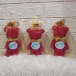 Pembuatan souvenir handuk boneka / gift ulang tahun / 30x30 / custom label