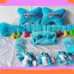 Pembuatan Paket Bantal Mobil murah 9in1 - Bantal mobil set karakter murah - bant - Biru