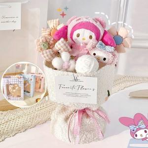 Pembuatan Bouquet Bunga Boneka Sanrio Lotso Hello Kitty Kuromi Buket Wisuda