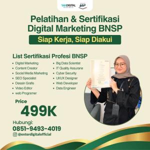 RECOMMENDED! HUB: 0851-9493-4019, Sertifikasi Kompetensi Digital Marketing Wonosobo