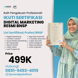 TERBAIK! WA: 0851-9493-4019, Sertifikasi Kompetensi Digital Marketing Kutai Kartanegara