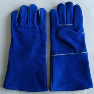sarung tangan las kulit biru atau sarung tangan kulit biru 14 inch