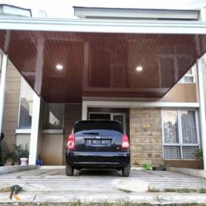 kanopi besi hollow galvanis atap alderon double dan pasang plafon pvc