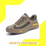 Sepatu Safety Ujung Besi Kevlar Sport Coklat Kuning Import - 40