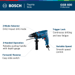 BUNDLING GSB 600 + X-Line 33 Pcs / Impact Drill with Accessories