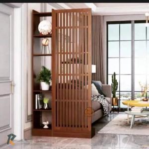 rak partisi penyekat ruangan rumah tamu kayu dekorasi termurah - 100x20x200cm