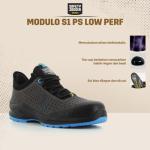 Sepatu Safety Jogger Modulo S1PS Low Perf Grey Sepatu Safety Shoes Kerja Proyek Sporty Nano Carbon Toecap Metal Free Anti Paku ESD - 40