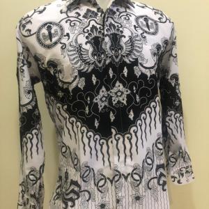 Konveksi Atasan Kemeja batik seragam guru PGRI Pria lengan panjang merk F&M - S