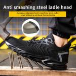 Sepatu Sneakers Safety V5 Lapisan besi di ujung Ringan ada big size - Hitam, 39