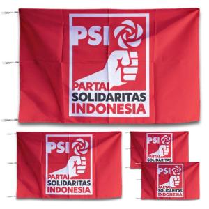 Bendera Partai PSI Tanpa Nomor Bahan Printing Kain satin - 60x90 kecil