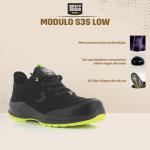 Sepatu Safety Jogger Modulo S3S Low Black Sepatu Safety Shoes Kerja Proyek Sporty Nano Carbon Toecap Metal Free Anti Paku ESD - 38