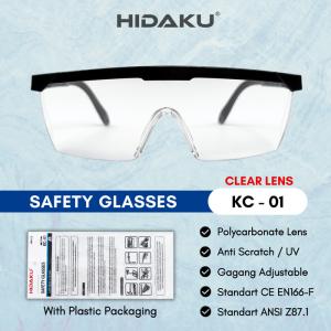 HIDAKU Kaca Mata Safety type KC-01 / CLEAR LENS / Safety Glasses
