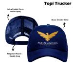 Konveksi Topi Trucker Jaring Pria Wanita Sablon Logo Partai Garuda timses caleg - Navy