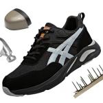 Sepatu Safety Pria Sneakers Sport Ujung Besi Anti Smash Anti Paku - Hitam, 40