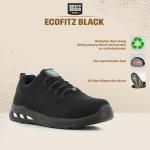 Sepatu Safety Jogger EcoFitz  Black / Sepatu Proyek Pria Ujung Besi - 38