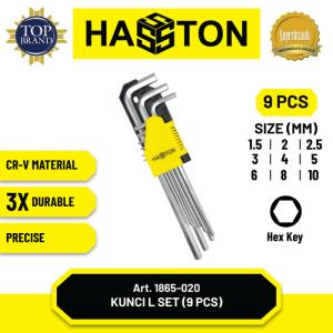 Hasston Kunci L Segi Enam (9Pcs) / Long Hex Key Set (1865-020)