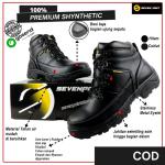 Sepatu Safety Original Pria Wanita Sevenpoint Ujung Besi Proyek - Hitam, 37