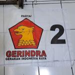 bendera partai gerindra 60x90 - 100 x 150cm