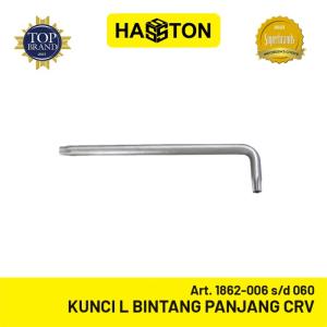 Hasston Kunci L Bintang Panjang CRV Lubang Tengah (T06 - T60) (1862) - T08 - 76x16mm
