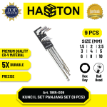Hasston Kunci L Segi Enam Set 9pcs / Kunci L Set Hexagonal / Torx Key Set (1865)