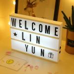 Lampu Dekorasi Neon Box Mini Display Tulisan Huruf Baterai Battery