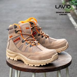 Sepatu Boots Pria Lavio Geneva High Safety Premium Pabrik Anti Licin - cream, 41