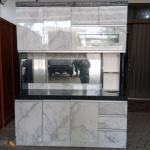 Lemari Dapur / Lemari Sayur 4 Pintu + Kitchen Set (Lapisan HPL) - silver