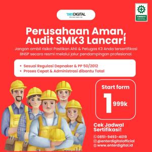 URGEN! WA : 0851-94930-4019 Sertifikasi Ahli K3 Konstruksi Bnsp Kawasan Industri MM2100