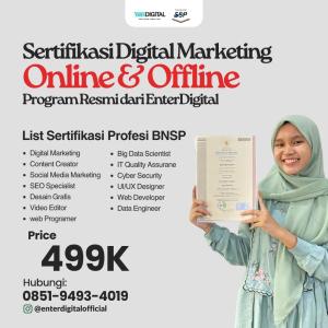 TERPERCAYA! HUB: 0851-9493-4019, Ujian Sertifikasi Digital Marketing BNSP Nusa Tenggara Barat