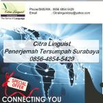 TERSERTIFIKASI! 0856-4854-5429, Sworn Translator Surabaya