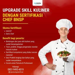 RESMI! TELP. 0851-9493-4019, Sertifikasi Kompetensi Chef Ternate